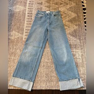 Rails The Getty High Rise Blue Wide-Leg Women Cuff Jeans